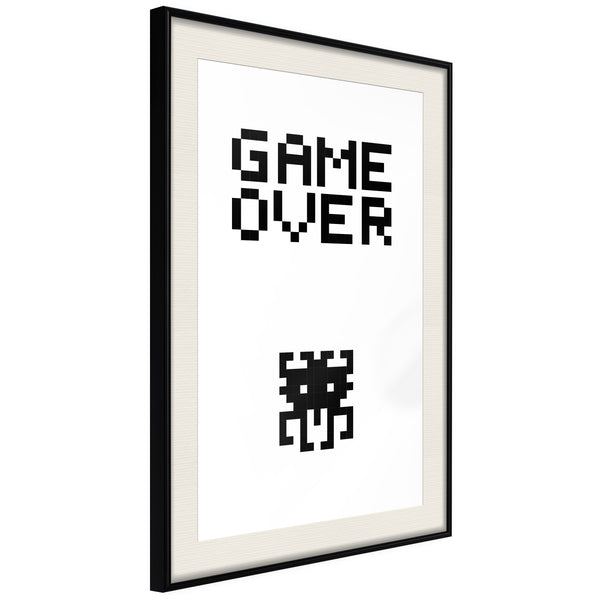 Poster - Game Over  - zwart passepartout