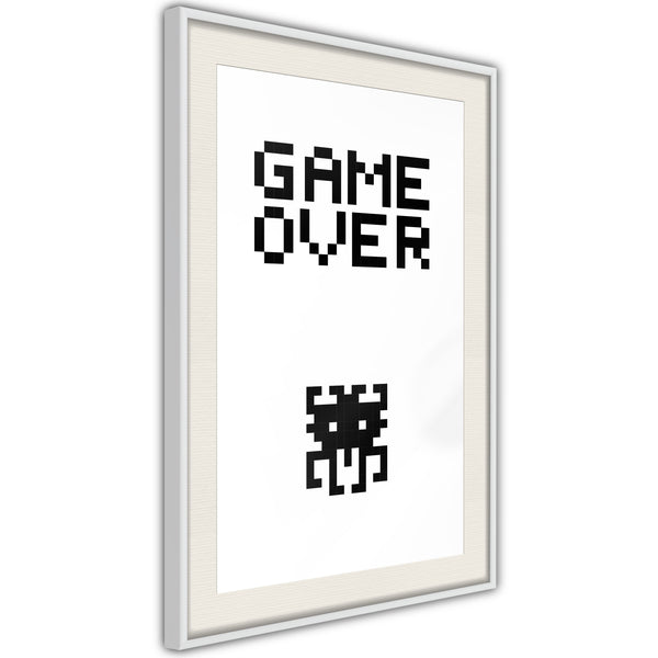 Poster - Game Over  - wit passepartout