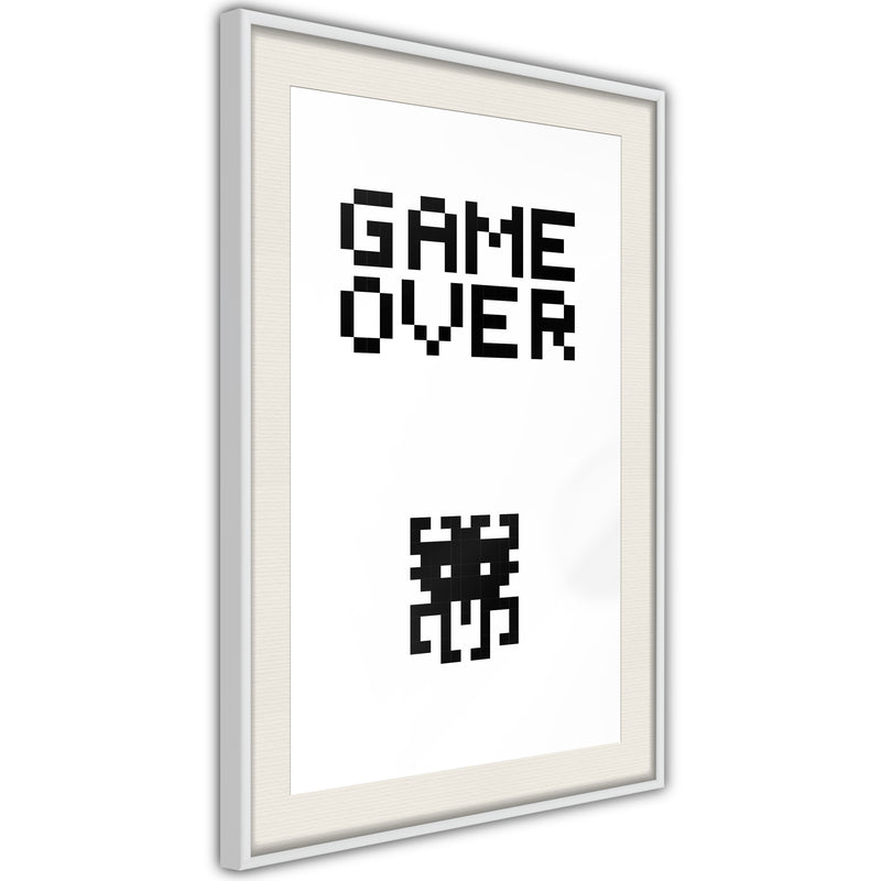 Poster - Game Over  - wit passepartout