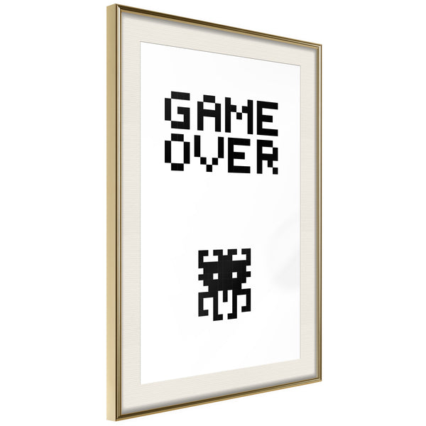 Poster - Game Over  - goud passepartout