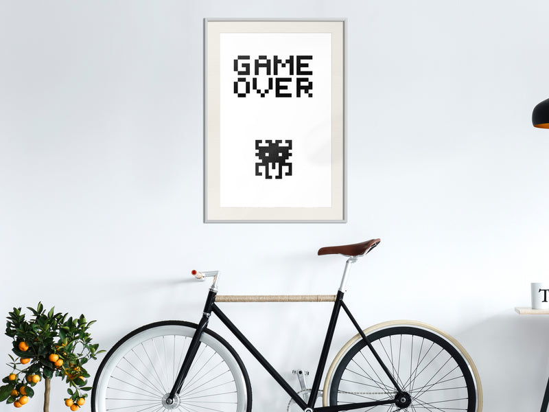 Poster - Game Over  - wit passepartout
