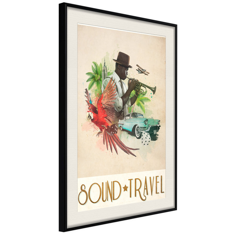 Poster - Exotic Travel  - zwart passepartout