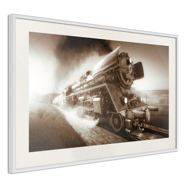 Poster - Steam and Steel  - wit passepartout