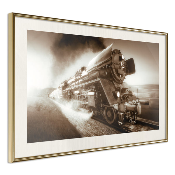 Poster - Steam and Steel  - goud passepartout
