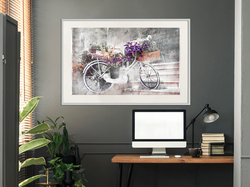 Poster - Flower Delivery  - wit passepartout