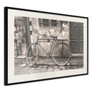 Poster - Old Bicycle  - zwart passepartout