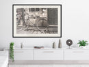 Poster - Old Bicycle  - zwart passepartout