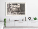 Poster - Old Bicycle  - wit passepartout
