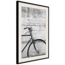 Poster - Bicycle Leaning Against the Wall  - zwart passepartout