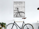 Poster - Bicycle Leaning Against the Wall  - wit