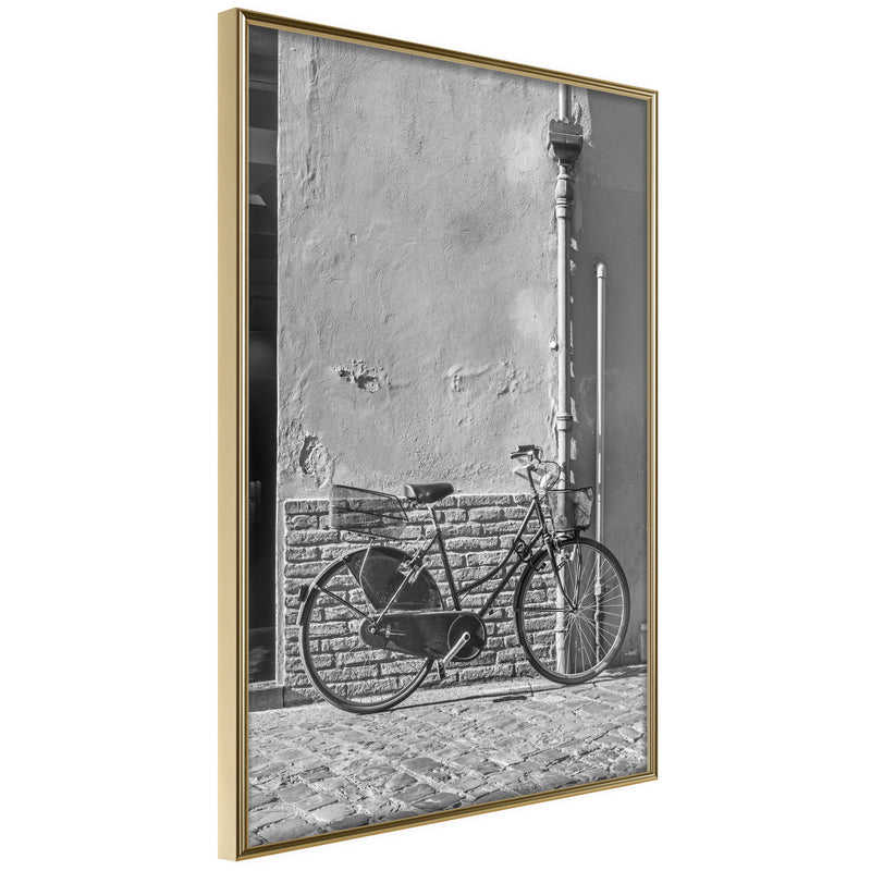 Poster - Bicycle with Black Tires  - goud