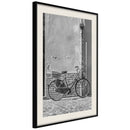 Poster - Bicycle with Black Tires  - zwart passepartout