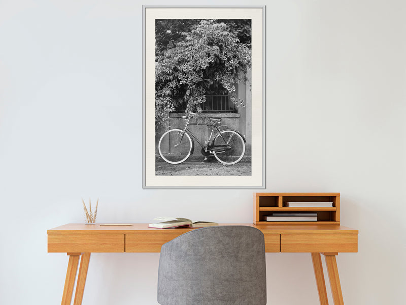 Poster - Bicycle with White Tires  - wit passepartout