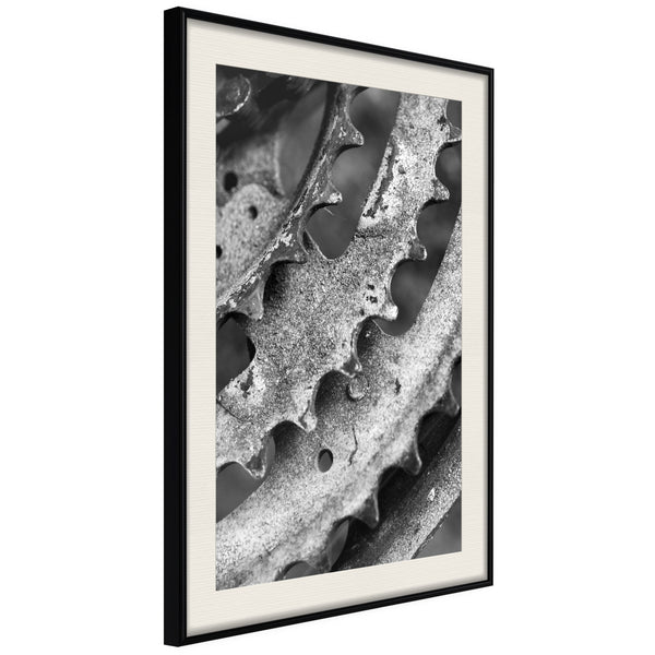 Poster - Sprocket Wheel  - zwart passepartout