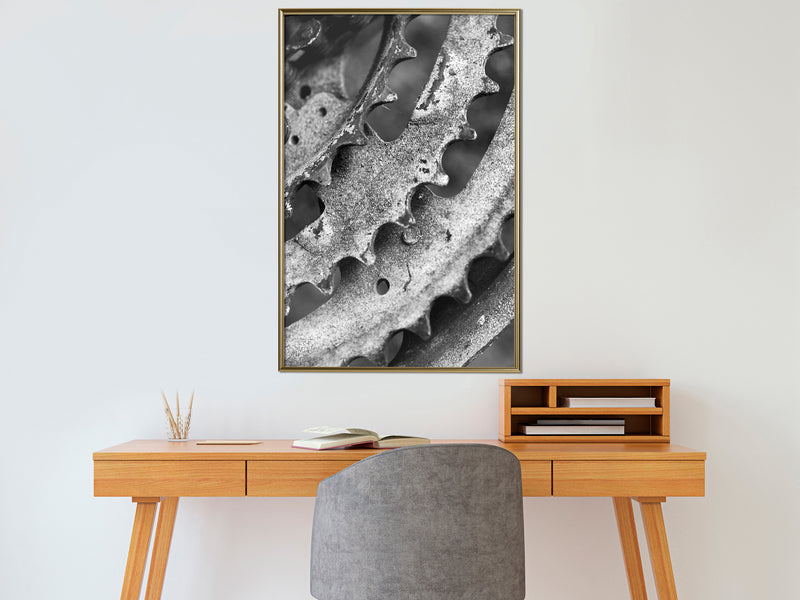 Poster - Sprocket Wheel  - goud