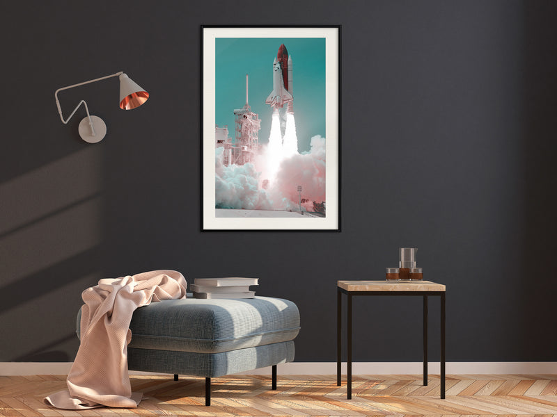 Poster - Leaving the Earth  - zwart passepartout
