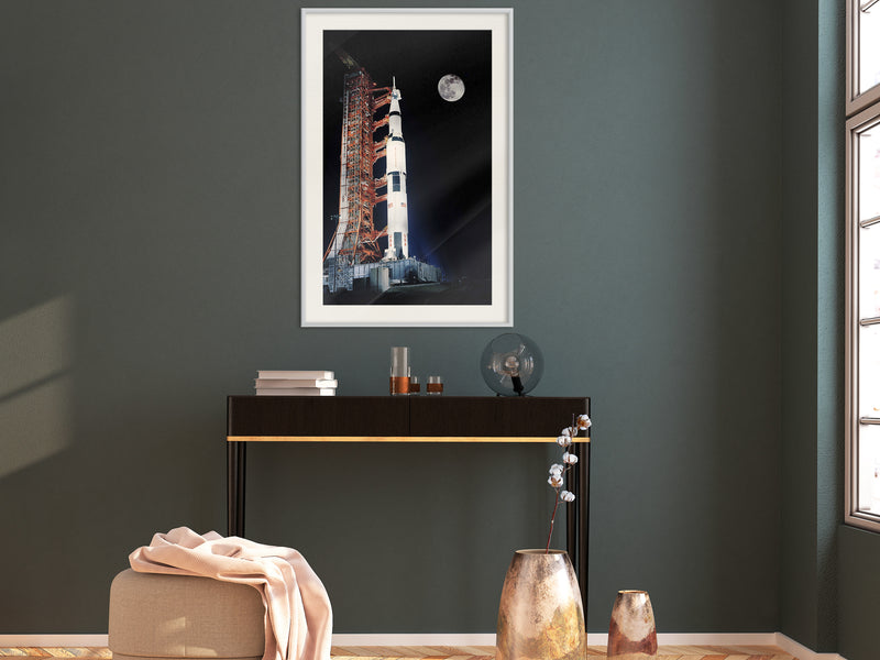 Poster - Cosmodrome  - wit passepartout
