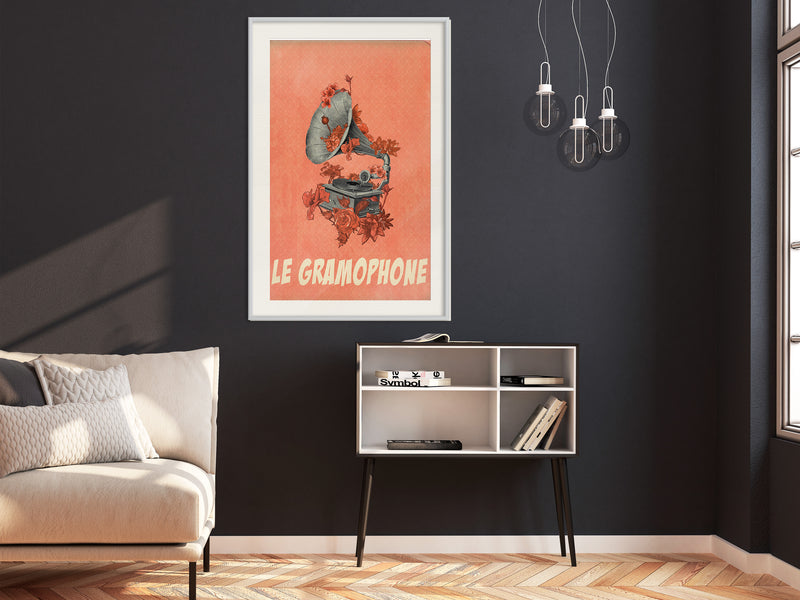 Poster - Retro Music  - wit passepartout