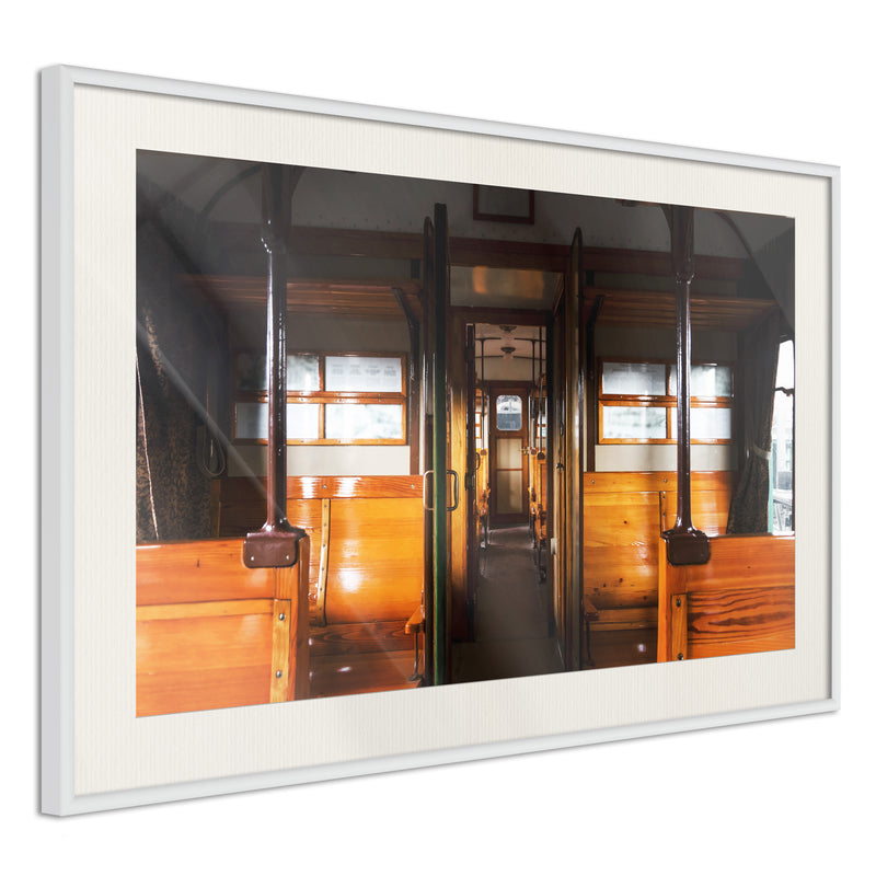Poster - Train from the Past  - wit passepartout