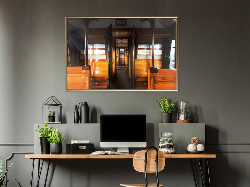 Poster - Train from the Past  - goud