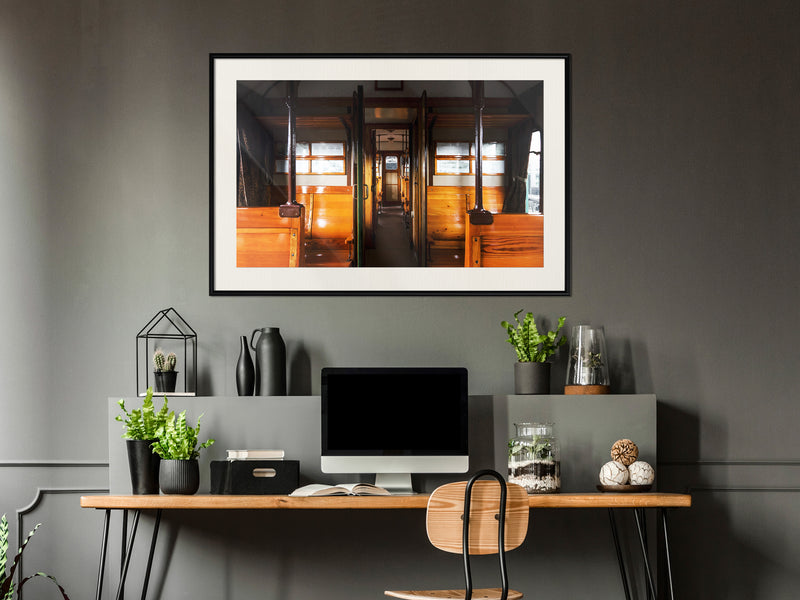 Poster - Train from the Past  - zwart passepartout
