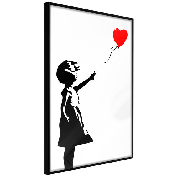 Poster - Banksy: Girl with Balloon I  - zwart
