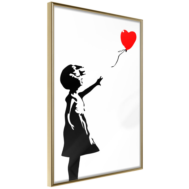 Poster - Banksy: Girl with Balloon I  - goud