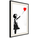 Poster - Banksy: Girl with Balloon I  - zwart passepartout