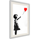 Poster - Banksy: Girl with Balloon I  - wit passepartout