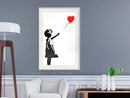 Poster - Banksy: Girl with Balloon I  - wit passepartout