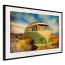Poster - Hippie Van I  - zwart passepartout