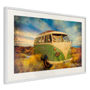 Poster - Hippie Van I  - wit passepartout