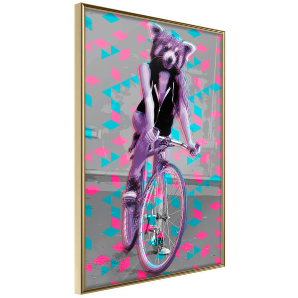 Poster - Extraordinary Cyclist  - goud