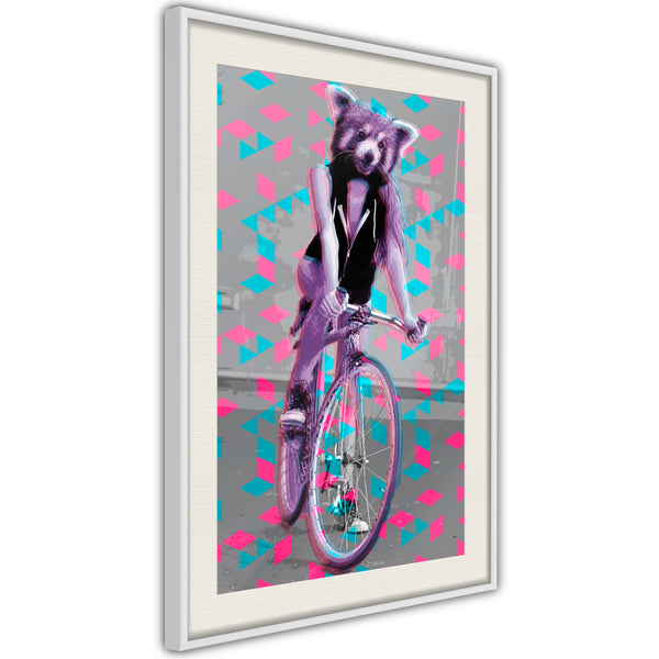Poster - Extraordinary Cyclist  - wit passepartout