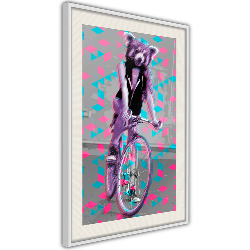 Poster - Extraordinary Cyclist  - wit passepartout