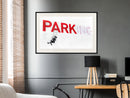 Poster - Banksy: Park(ing)  - zwart passepartout