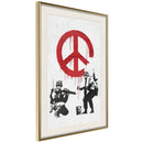 Poster - Banksy: CND Soldiers II  - goud passepartout