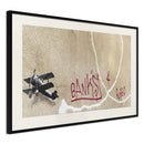 Poster - Banksy: Love Plane  - zwart passepartout