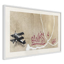 Poster - Banksy: Love Plane  - wit passepartout