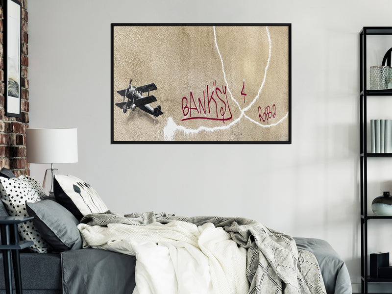Poster - Banksy: Love Plane  - zwart