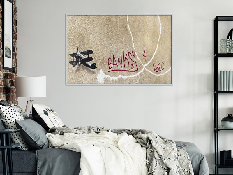 Poster - Banksy: Love Plane  - wit