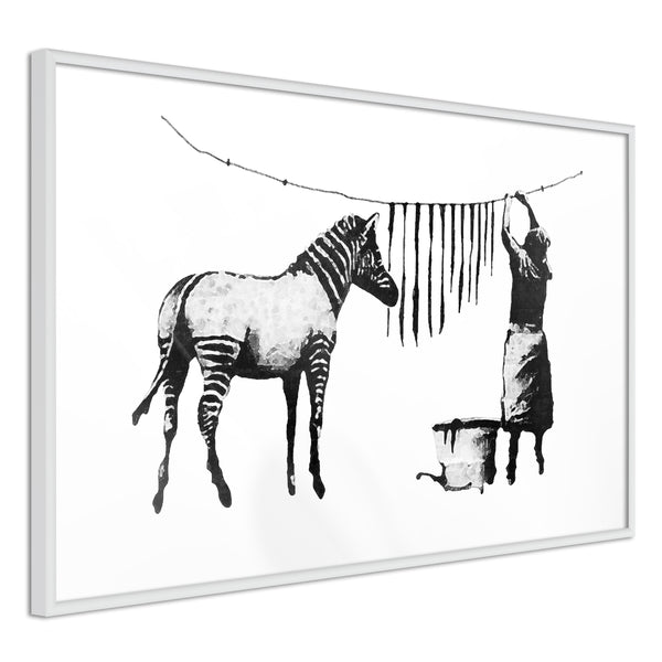 Poster - Banksy: Washing Zebra Stripes  - wit