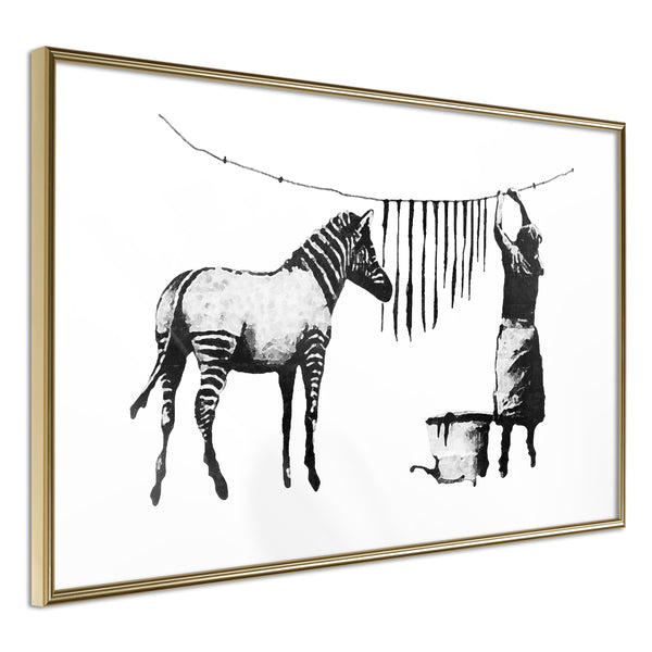 Poster - Banksy: Washing Zebra Stripes  - goud