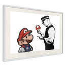 Poster - Banksy: Mario and Copper  - wit passepartout