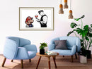 Poster - Banksy: Mario and Copper  - goud passepartout
