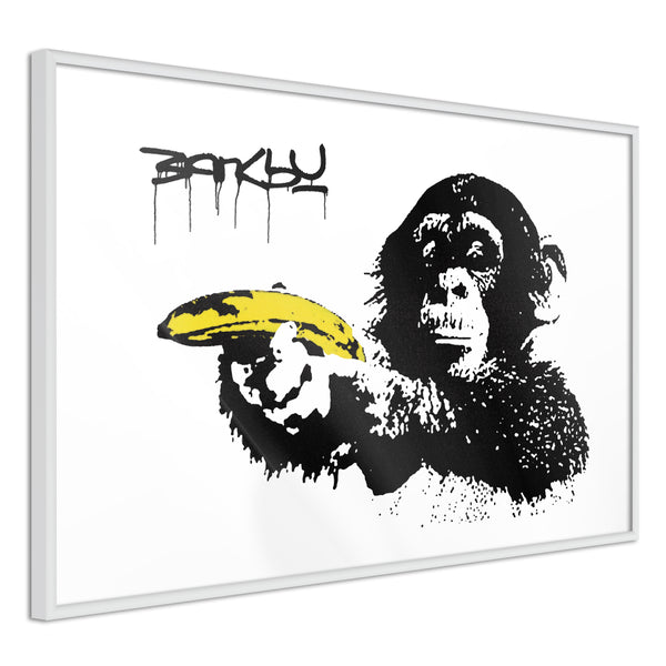 Poster - Banksy: Banana Gun II  - wit