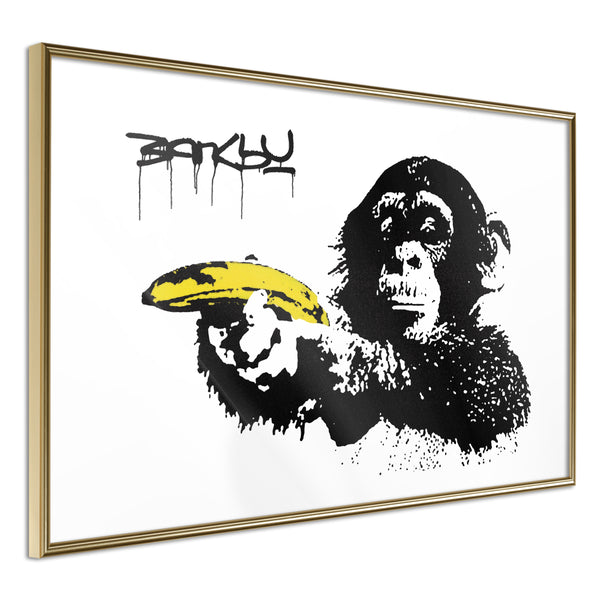 Poster - Banksy: Banana Gun II  - goud