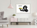 Poster - Banksy: Banana Gun II  - wit passepartout