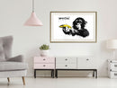 Poster - Banksy: Banana Gun II  - goud passepartout