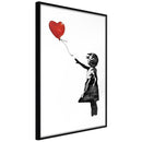 Poster - Banksy: Girl with Balloon II  - zwart